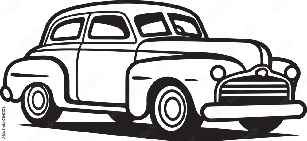 Sketchbook Symphony Vector Icon for Classic Car Doodle Dapper Drives Emblematic Element for Vintage Auto Doodle