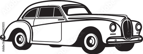 Artistic Autonomy Iconic Vector Element of Antique Car Rolling Reminiscence Vintage Car Doodle Emblem