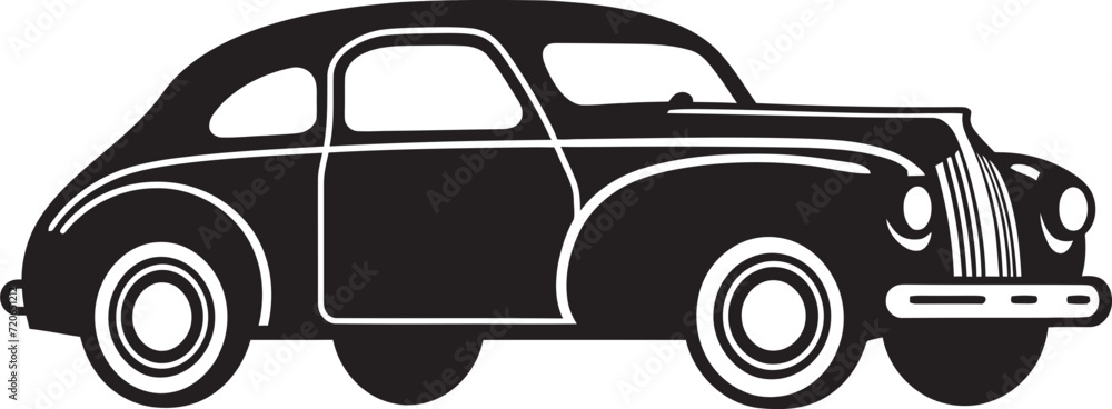 Nostalgia Navigator Emblematic Vector Design for Doodle Line Art Artistic Autocraft Vector Logo of Antique Car Doodle