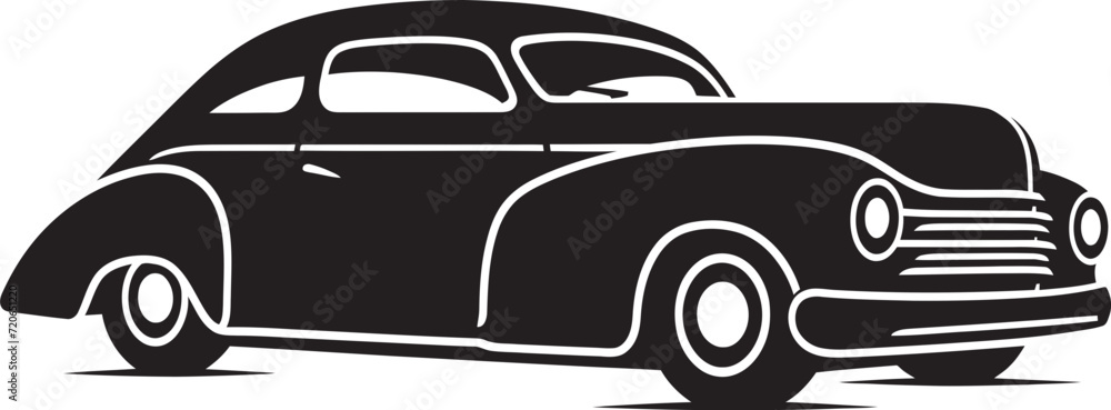 Historical Highway Vector Icon for Vintage Car Doodle Artisanal Auto Emblematic Vector Design for Doodle Line Art