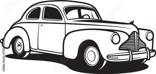 Fototapeta Naklejka Na Ścianę i Meble -  Artistic Autocraft Vector Logo of Antique Car Doodle Retro Rhapsody Iconic Element of Vintage Car Doodle