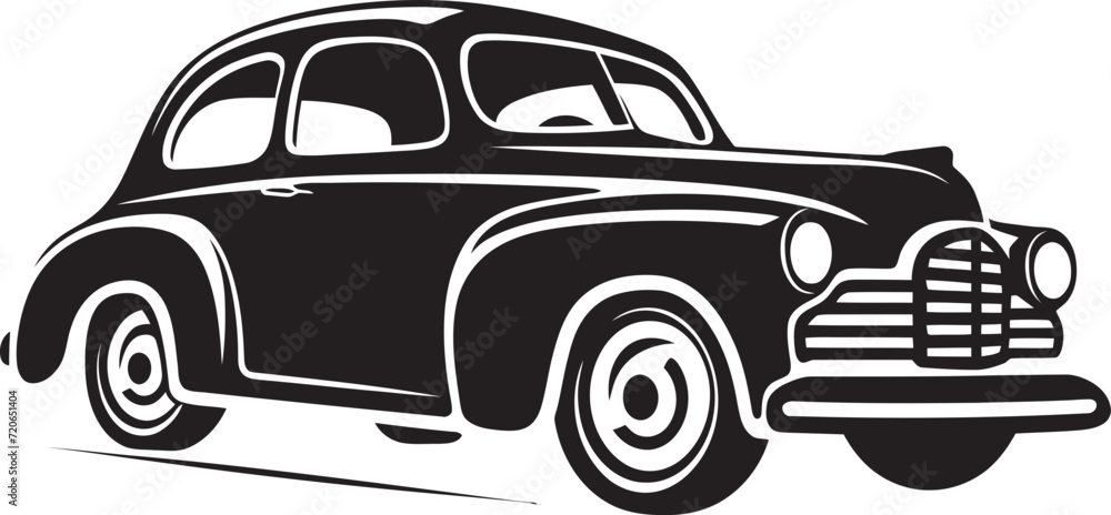 Time Honored Transport Iconic Element of Retro Car Rustic Rides Revival Doodle Line Art Emblematic Design