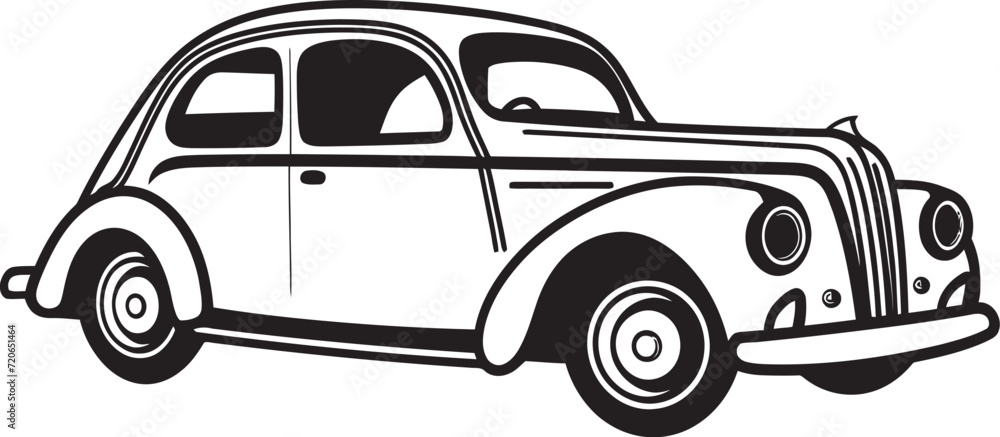 Timeless Ride Vintage Car Doodle Logo Design Dapper Drives Iconic Classic Automobile Vector