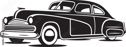 Retro Roadtrip Doodle Line Art Emblematic Design Ink and Ignition Vintage Car Doodle Vector Logo