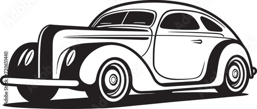 Yesteryears Charm Vector Icon for Vintage Car Doodle Retro Roadtrip Doodle Line Art Emblematic Design