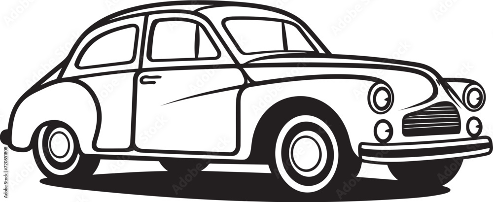 Dapper Drives Emblematic Element for Vintage Auto Doodle Old School Opulence Doodle Line Art Vector Logo