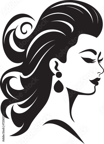 Radiant Grace Emblematic Element of Feminine Beauty Vector Design Serene Splendor Vector Logo Design for Womans Face in Fashion