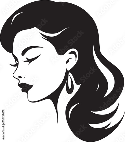 Sculpted Sophistication Iconic Beauty Element in Womans Face Vector Glowing Glamour Vector Logo of Womans Face for Fashion
