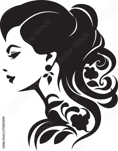 Glowing Glamour Vector Icon of Womans Face for Beauty Timeless Tranquility Emblematic Beauty Element in Womans Face Vector