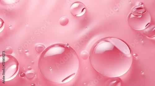 collagen water drops in pink background