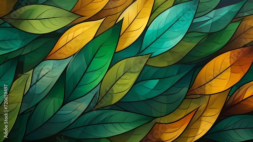 Wallpaper Mural seamless background picture with leaf pattern, leaves, trees, tree branches Torontodigital.ca