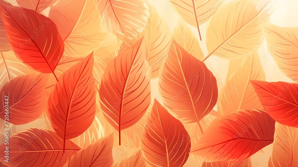 Obraz premium seamless background picture with leaf pattern, leaves, trees, tree branches