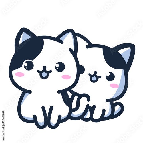 2 Cute cat simple vector or icon