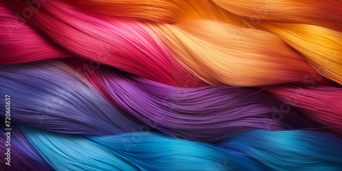 interwoven strands of hair of different colors background