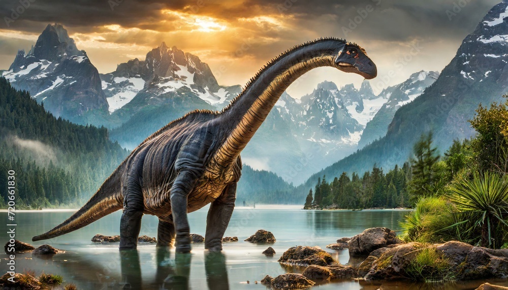 Fototapeta premium Brontosaurio, dinosaurio
