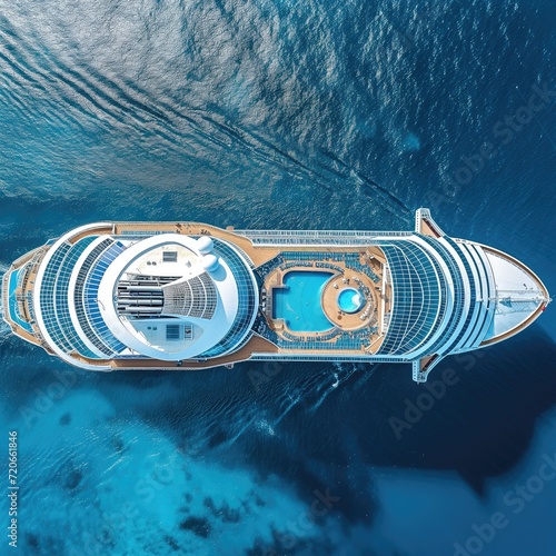 Big luxury cruiser ship in ocean
