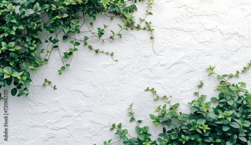 green plants against white wall