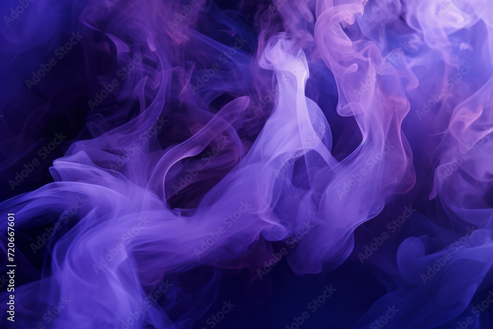 the texture of violet smoke, jets of lavender and pink colors float in the air. black background. - obrazy, fototapety, plakaty 