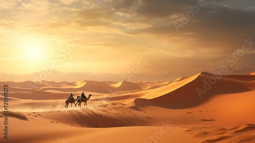 Kamele in Wüstenlandschaft
