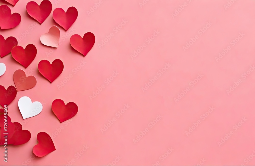 A Beautiful Valentine's day background with red and pink hearts