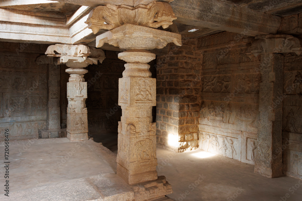 Interior of the Hazararama temple, Hampi, Karnataka, India, Asia Interior of the Hazararama temple, Hampi, Karnataka, India, Asia