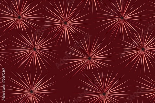 Burgundy striking artwork featuring a seamless pattern of stylized minimalist starbursts