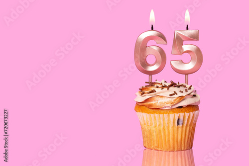 Birthday Cake With Candle Number 65