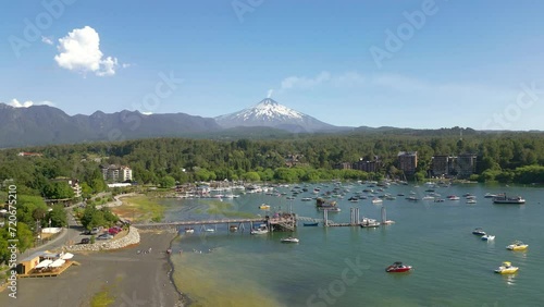 Pucon plaza, downtown, square,  Araucania, Chile photo