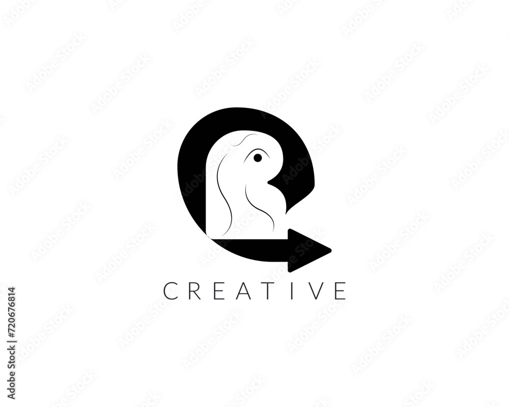 Obraz premium Circle Arrow Up Logo. Arrow Out of Box Icon isolated on Black Background. Usable for Business and Technology Logos.