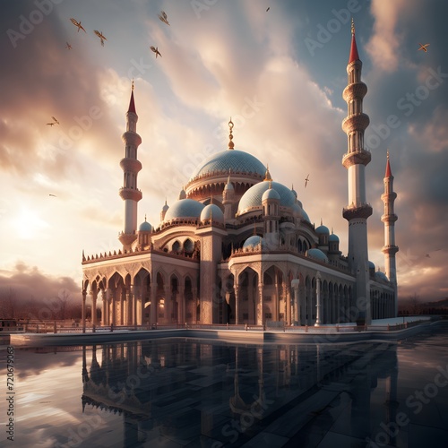 Beautiful mosque generative ai