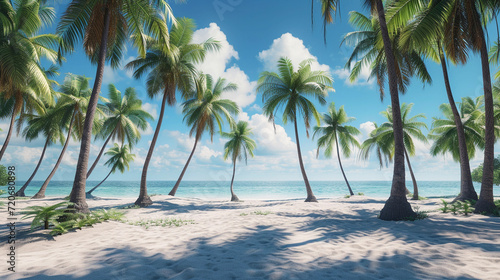 Coastal Serenity: Wide View of a Tropical Beach Oasis