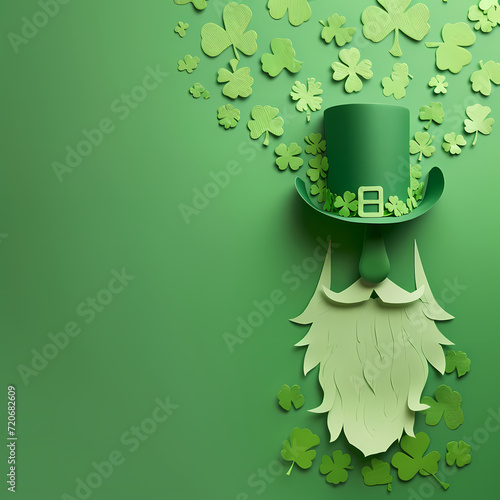 Wallpaper Mural Paper leprechaun one a green background, St Patricks Day, Shamrocks Torontodigital.ca