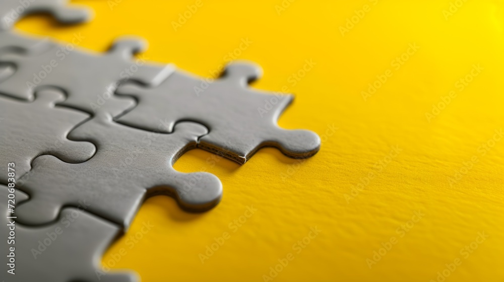 Obraz premium Incomplete Jigsaw Puzzle on Yellow Background