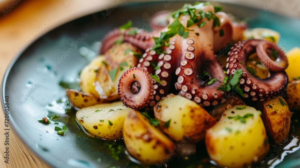 Octopus and Potatoes Mediterranean Dish Octopus and Potatoes Mediterranean Dish