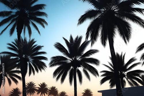 palm trees silhouette. © D