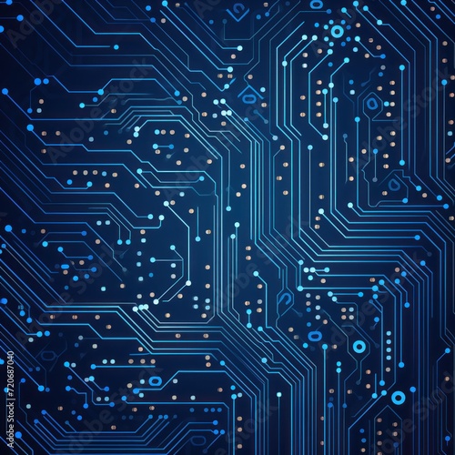 Computer technology vector illustration with indigo circuit board background pattern