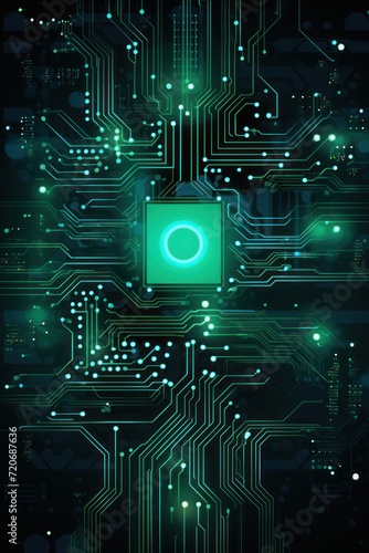Computer technology vector illustration with jadeite circuit board