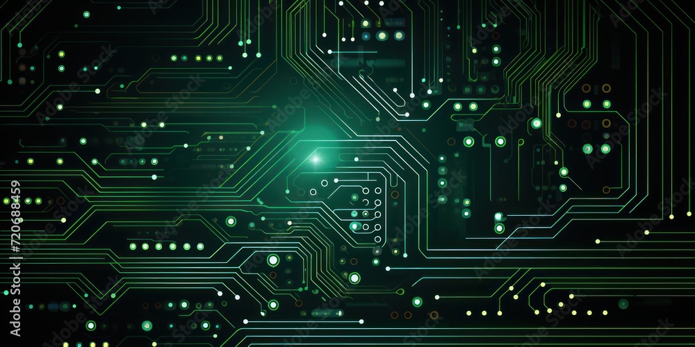 Computer technology vector illustration with jadeite circuit board background 