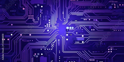 Computer technology vector illustration with lavender circuit board background pattern