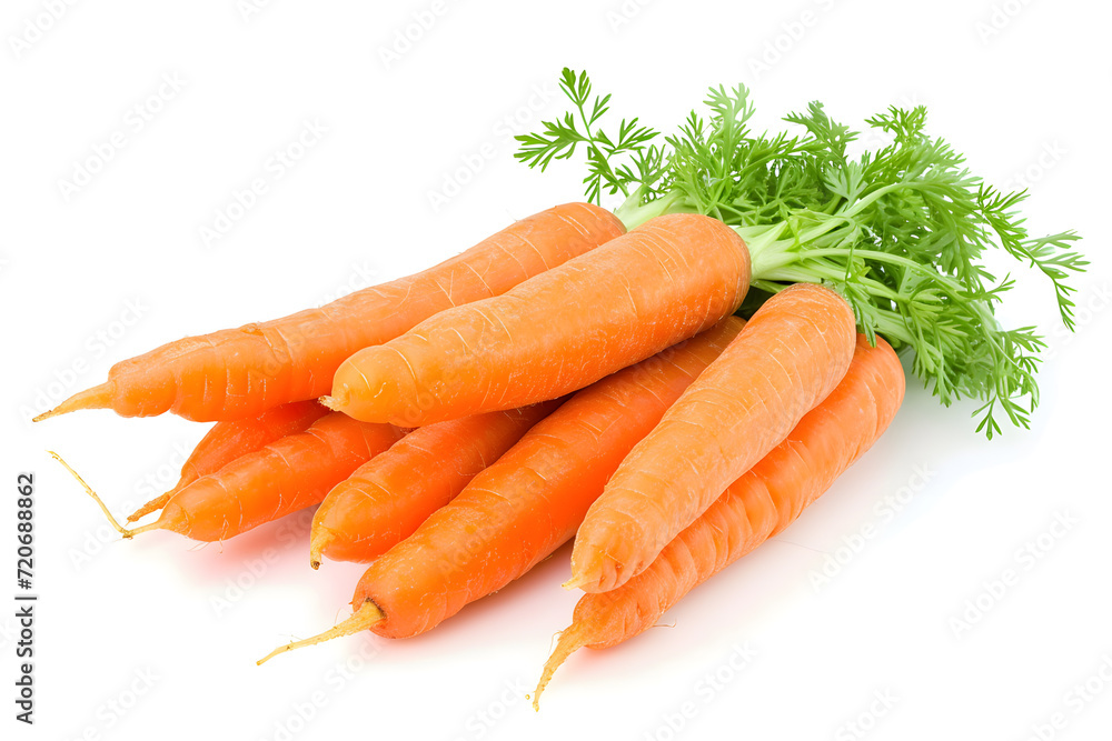 Fresh carrots isolated on white background Fresh carrots isolated on white background