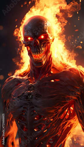Skeleton Zombie Fire