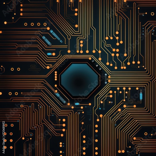 Computer technology vector illustration with onyx circuit board