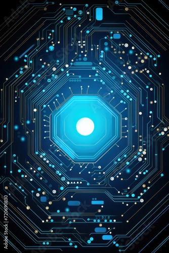 Computer technology vector illustration with pearl circuit board