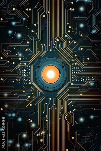 Computer technology vector illustration with pearl circuit board
