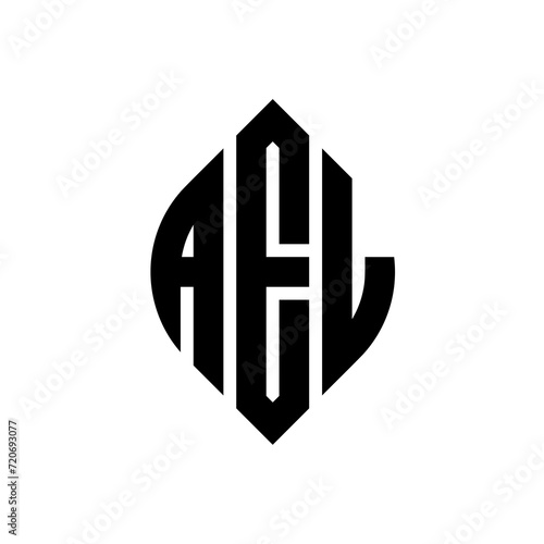 AEL circle letter logo design with circle and ellipse shape. AEL ellipse letters with typographic style. The three initials form a circle logo. AEL Circle Emblem Abstract Monogram Letter Mark Vector. photo