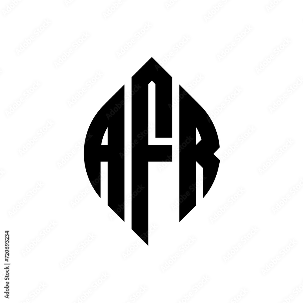 AFR circle letter logo design with circle and ellipse shape. AFR ellipse letters with typographic style. The three initials form a circle logo. AFR Circle Emblem Abstract Monogram Letter Mark Vector. AFR circle letter logo design with circle and ellipse shape. AFR ellipse letters with typographic style. The three initials form a circle logo. AFR Circle Emblem Abstract Monogram Letter Mark Vector.