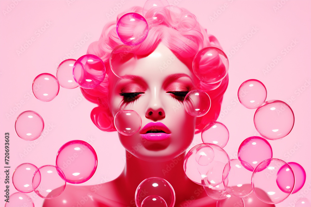 Mannequin with Pink Bubbles Mannequin with Pink Bubbles
