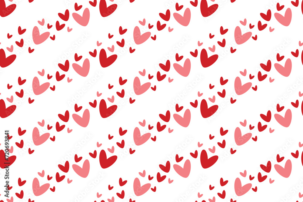 Cute red pink hearts placed form diagonal parallel lines seamless pattern lovely romantic Monochrome design background Valentine's Day textiles fabric wrapping paper wallpaper polygraphy Repeating Cute red pink hearts placed form diagonal parallel lines seamless pattern lovely romantic Monochrome design background Valentine's Day textiles fabric wrapping paper wallpaper polygraphy Repeating