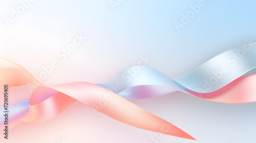 World Cancer Day banner with a colorful ribbon intertwined with symbols of strength resilience and support,, Abstract rose gold trendy curved ribbon on rose gold trendy lines background with lighting 