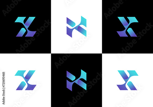 modern letter Z N X illustration logo